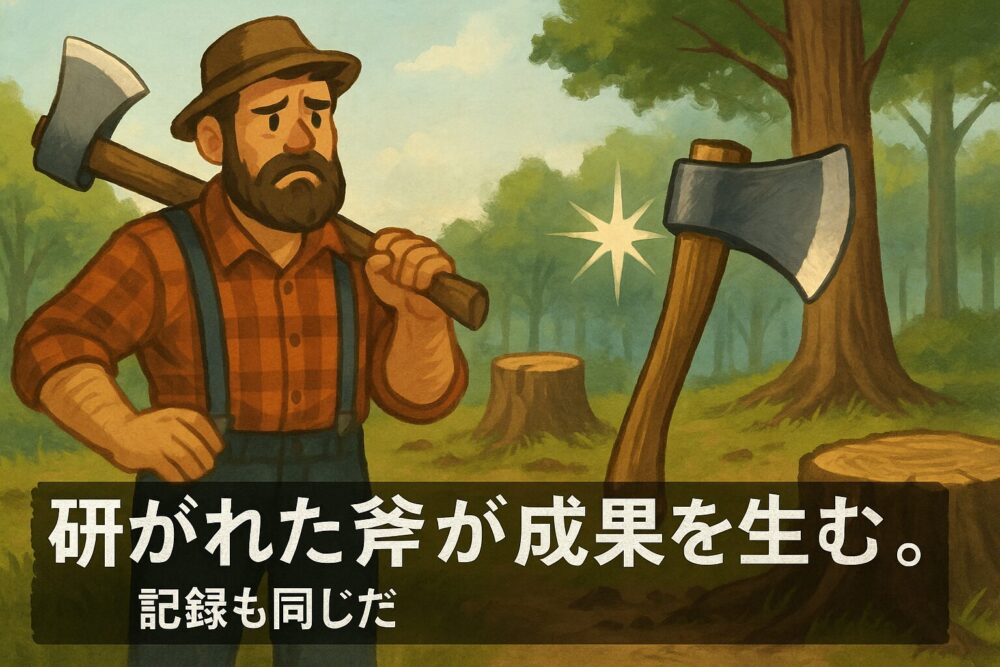 研がれた斧が成果生む。
記録も同じだ。