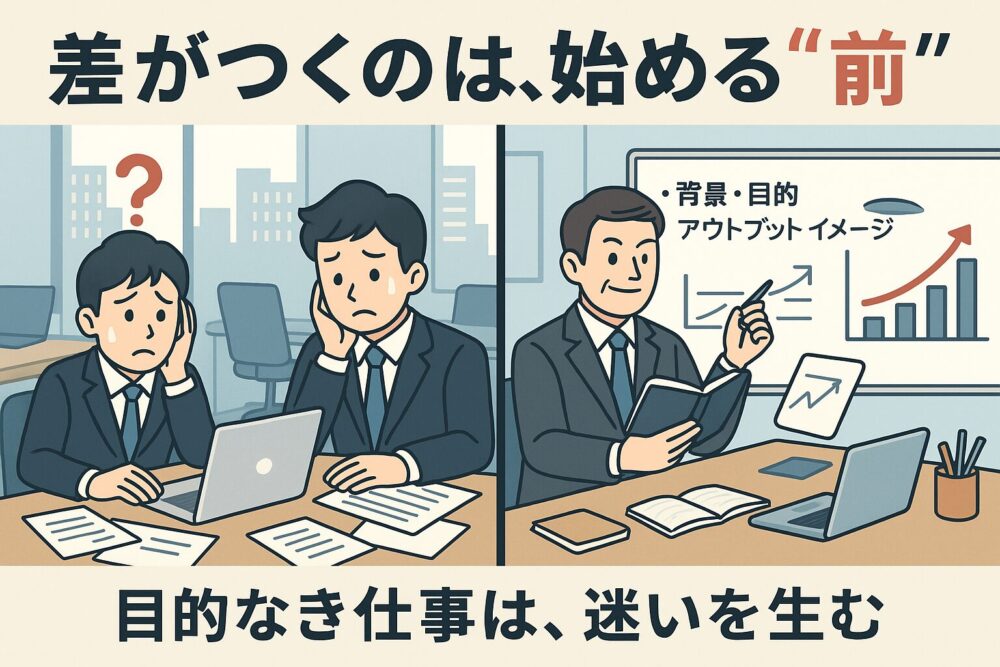 差がつくのは、はじめる前
目的なき仕事は、迷いを生む