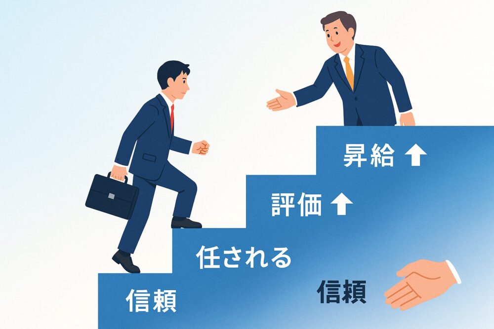 信頼→任される→評価アップ→昇給!