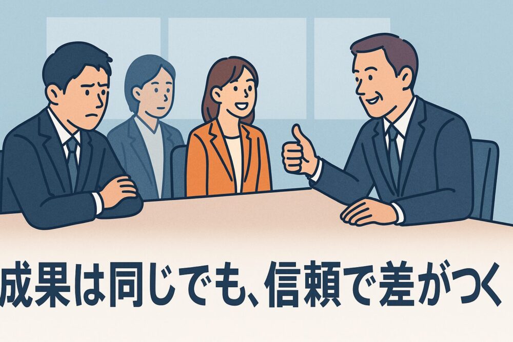成果は同じでも、信頼で差がつく