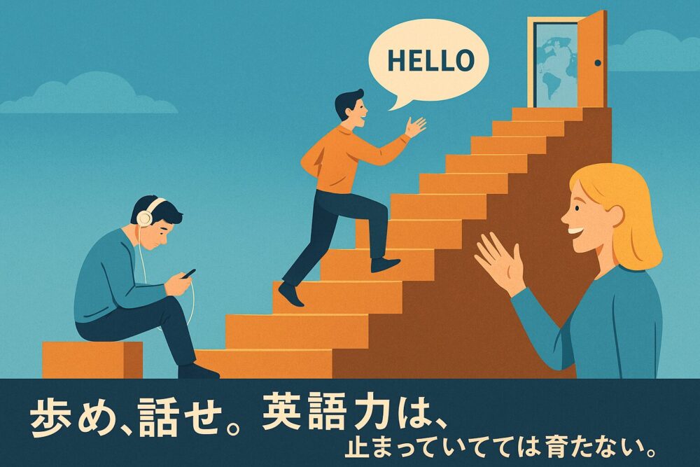 歩め、話せ。英語力は、止まっていては育たない。