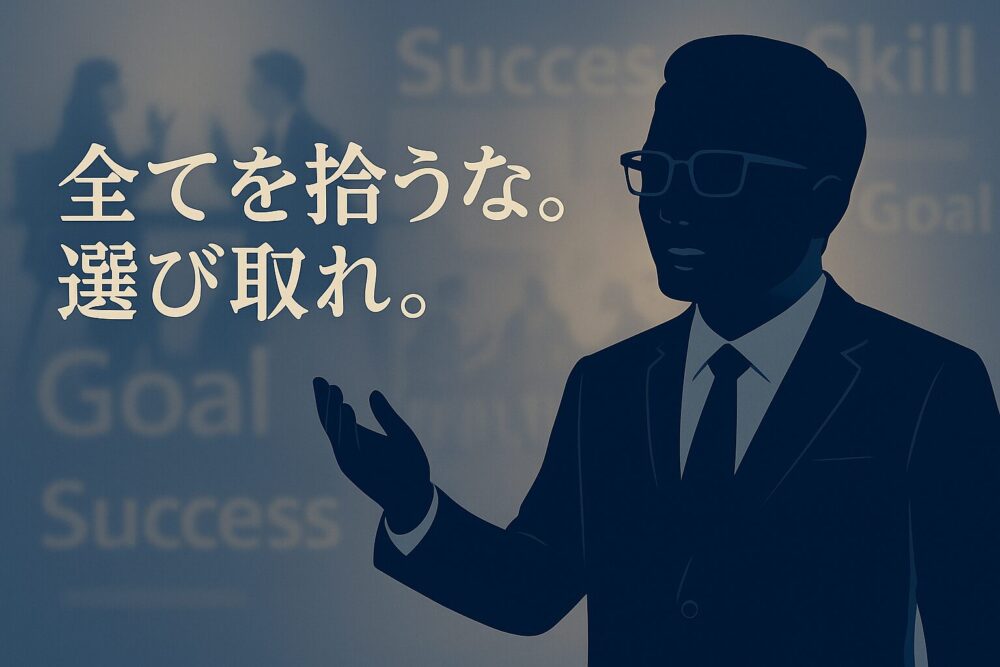 全てを拾うな。選び取れ。