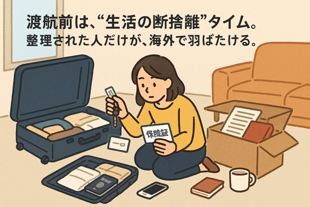 渡航前は「生活の断捨離」タイム。整理された人だけが、海外で羽ばたける