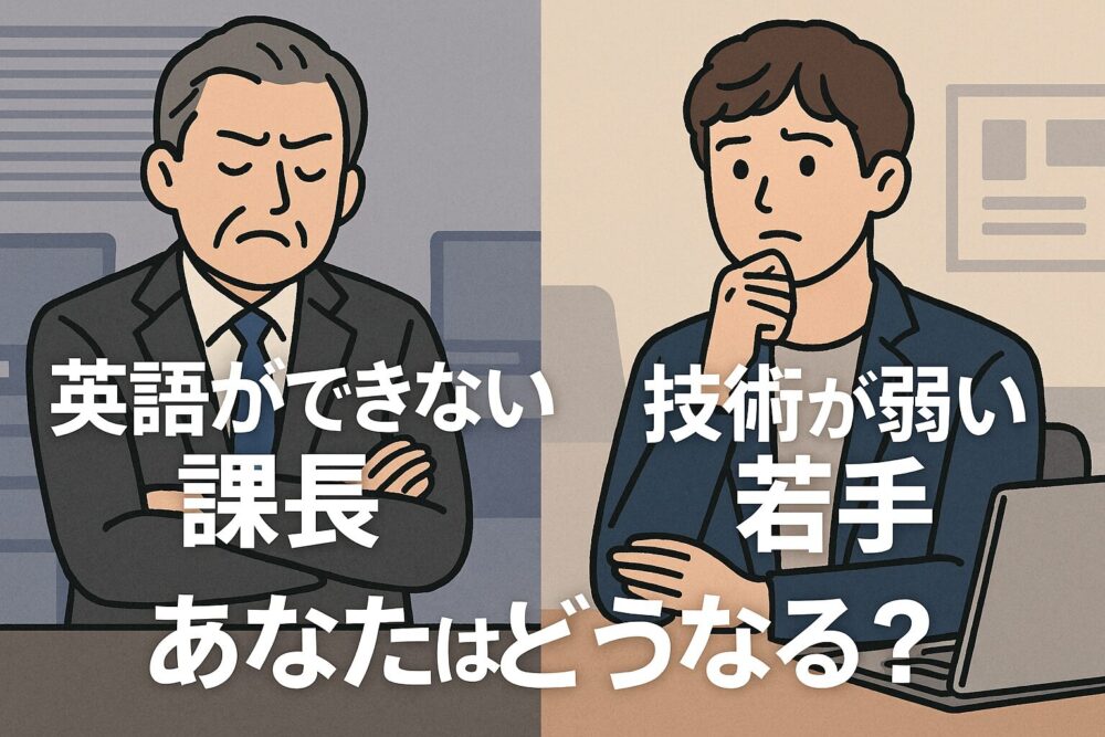 英語ができない課長、技術が弱い若手、あなたはどうする?