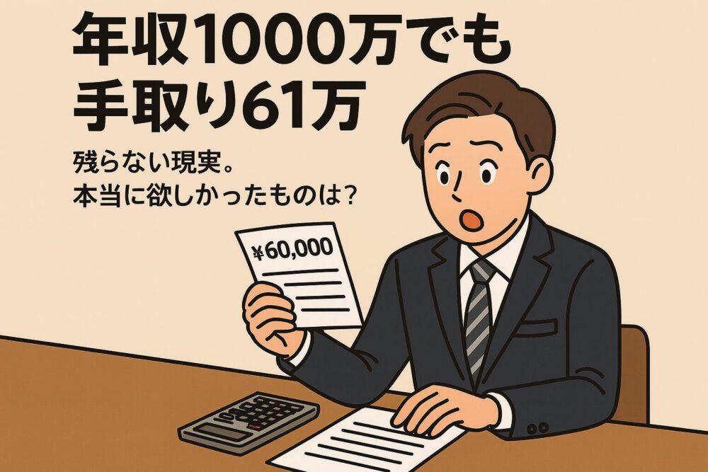 年収1000万円でも、手取り61万円