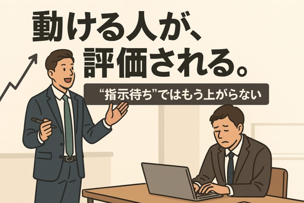 動ける人が評価される。 ”指示待ち”ではもう上がらない