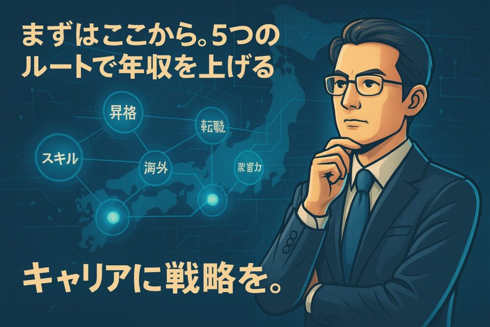 まずはここから。 5つのルートで年収を上げる。 キャリアに戦略を。